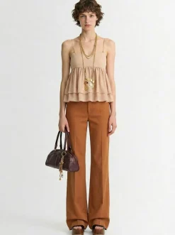 Top in seta georgette