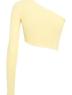 Top monospalla in jersey di viscosa stretch