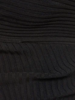 Top monospalla in maglia di viscosa a costine