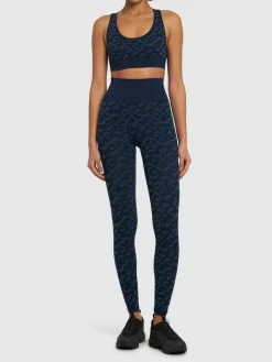 Top senza cuciture jacquard con logo