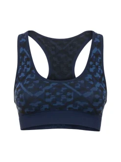 Top senza cuciture jacquard con logo