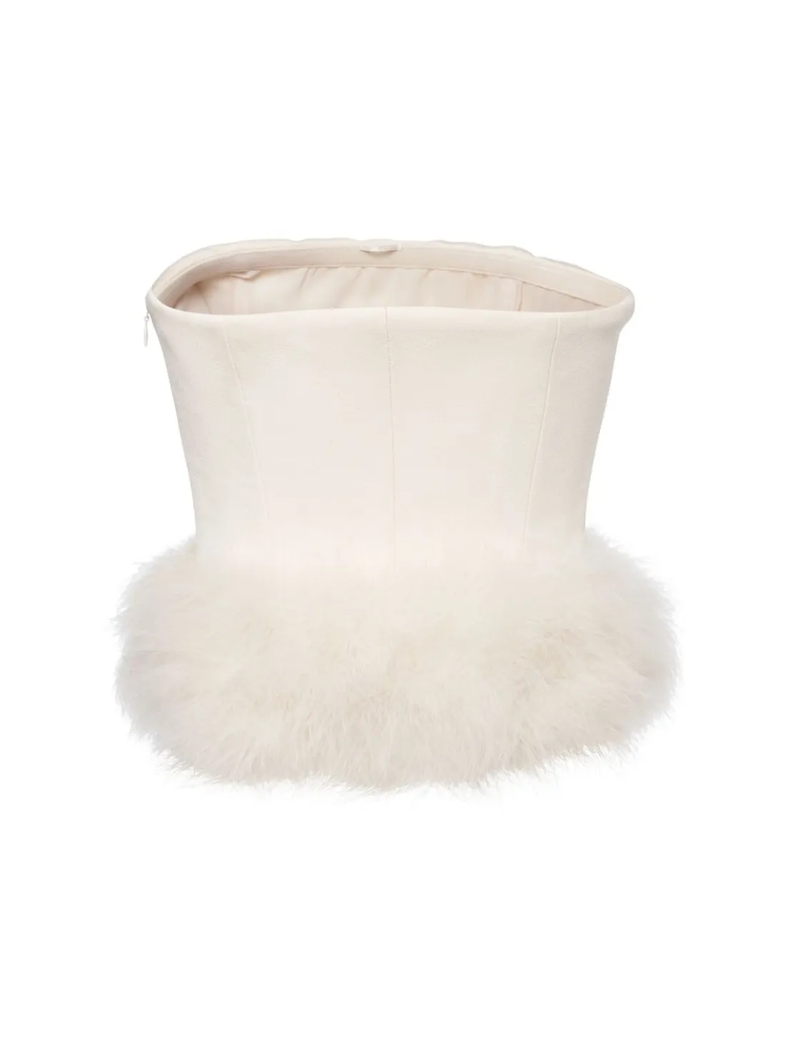 Top senza maniche con piume