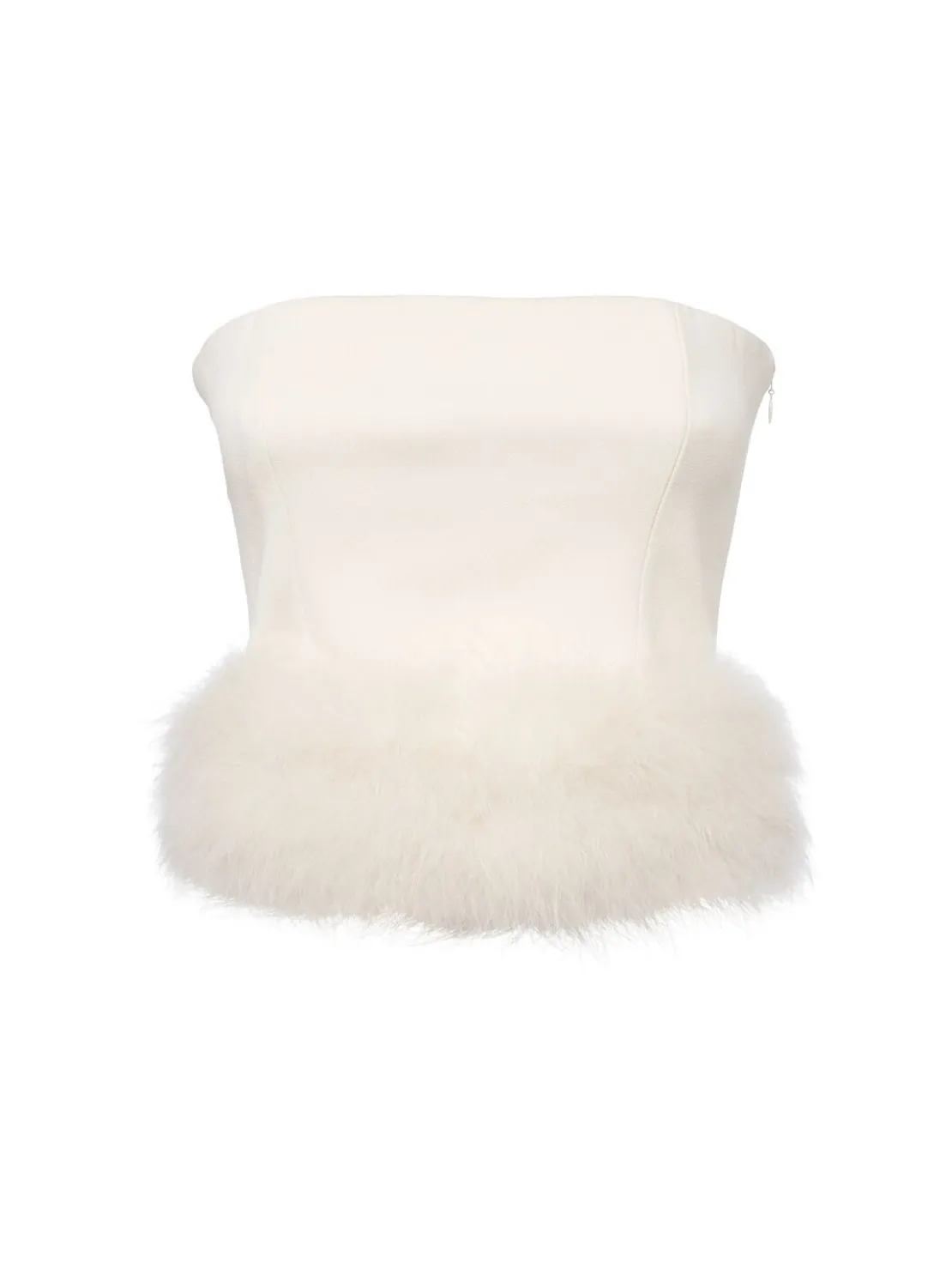 Top senza maniche con piume