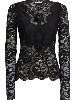 Top stretch con pizzo