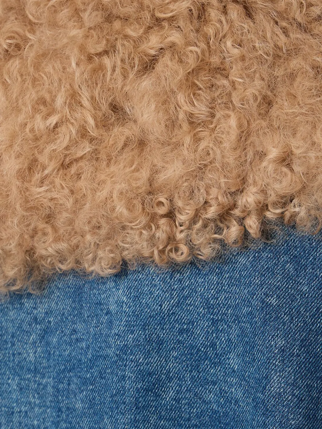 Trench in denim e shearling