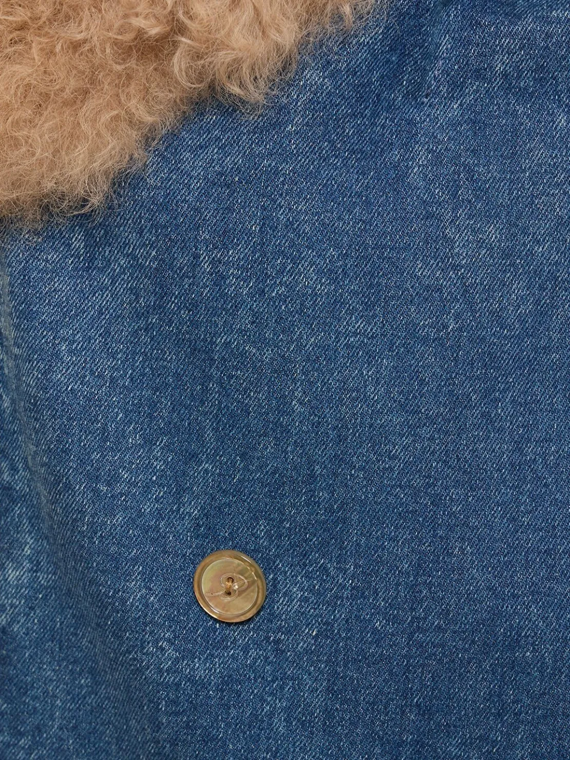 Trench in denim e shearling