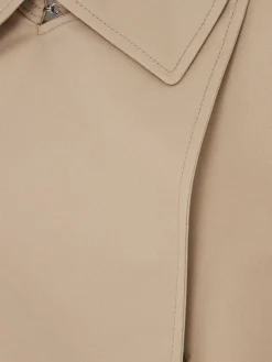 Trench in gabardina di cotone / cintura