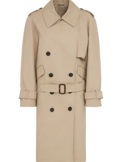 Trench in gabardina di cotone / cintura