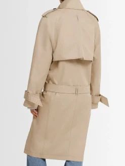 Trench in gabardina di cotone / cintura
