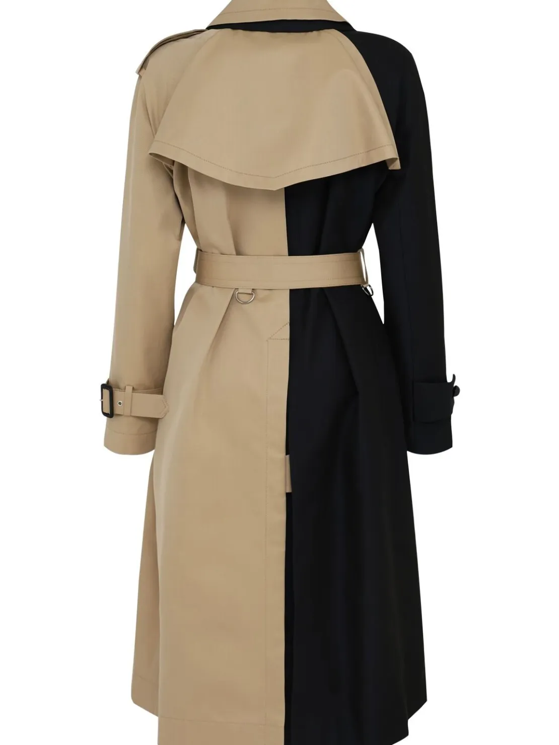 Trench lungo in gabardina di misto cotone