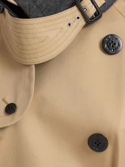 Trench lungo in gabardina di misto cotone