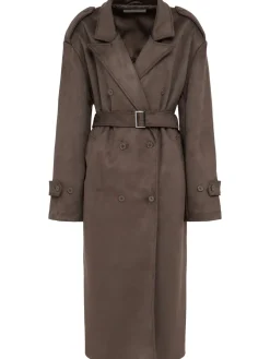 Trench lungo Pembroke in camoscio sintetico