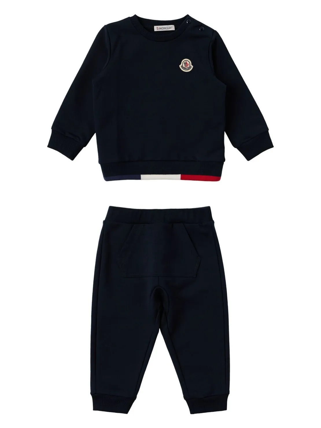 Tricolour cotton tracksuit set