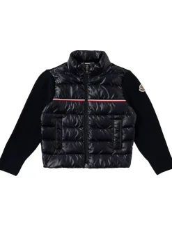Tricolour padded cotton blend cardigan
