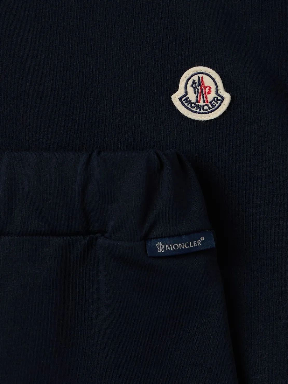 Tricolour-trimmed cotton tracksuit set
