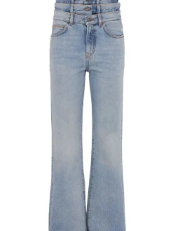 Triple-layer flared jeans