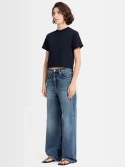 T-shirt cropped Greta in jersey di cotone