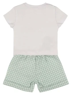 T-shirt e shorts in jersey di cotone stampato