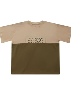 T-shirt in jersey di cotone bi-color