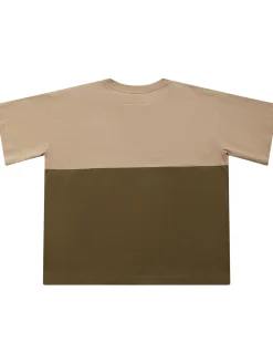 T-shirt in jersey di cotone bi-color