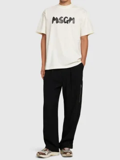 T-shirt in jersey di cotone con logo