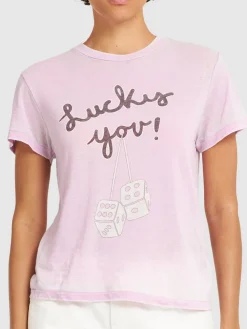 T-shirt in jersey di misto cotone con stampa