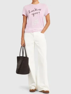 T-shirt in jersey di misto cotone con stampa