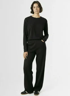 T-shirt in misto cotone a maniche lunghe