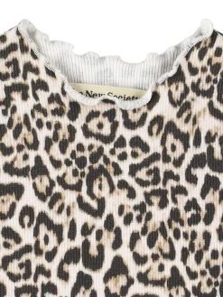 T-shirt in misto cotone con stampa leopardata