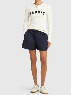 T-shirt tennis in cotone a costine