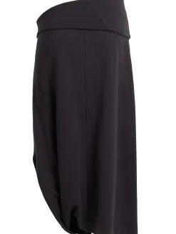 Twisted hem wool blend midi skirt