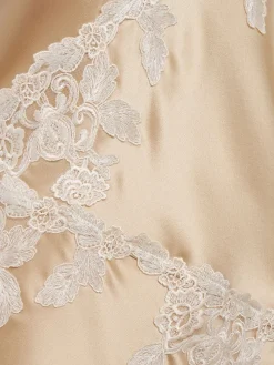 Vera satin & lace midi dress