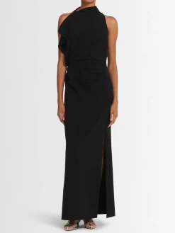 Vestito collo alto Devyn in crepe
