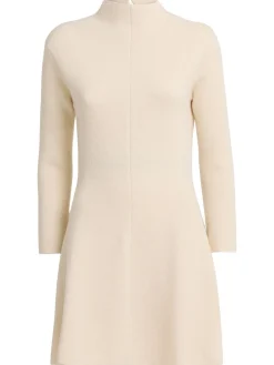Vestito collo alto in misto lana