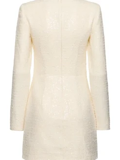 Vestito corto bouclé con fiocco