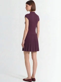 Vestito corto in cotone plissé