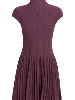 Vestito corto in cotone plissé