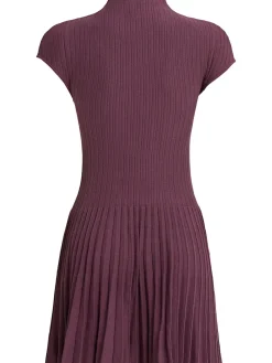 Vestito corto in cotone plissé