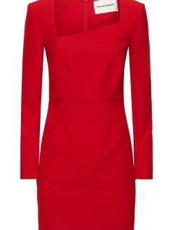 Vestito corto in crepe a maniche lunghe