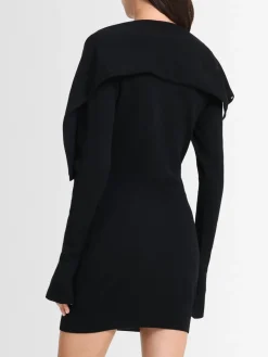 Vestito corto in misto lana vergine con bottoni