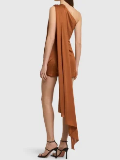 Vestito corto in viscosa drappeggiata