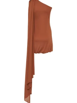 Vestito corto in viscosa drappeggiata