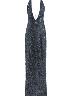 Vestito Eima con paillettes e schiena scoperta