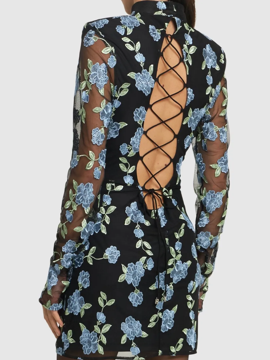 Vestito Gabriella in mesh con ricami