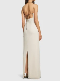 Vestito Hebe in crepe con schiena scoperta