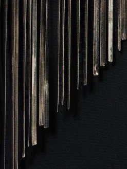 Vestito in cady / frange metallizzate