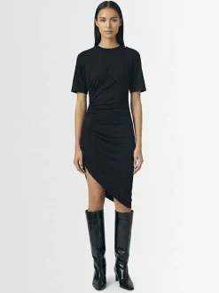 Vestito in jersey di misto cotone drappeggiato