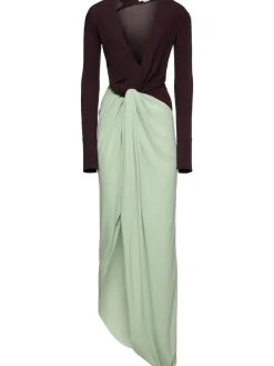 Vestito in jersey fluido con dettaglio nodo