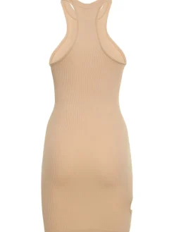 Vestito in jersey stretch a costine con cutout