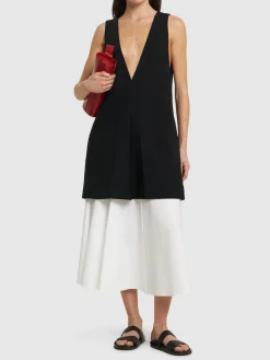 Vestito in misto lana / scollo a V
